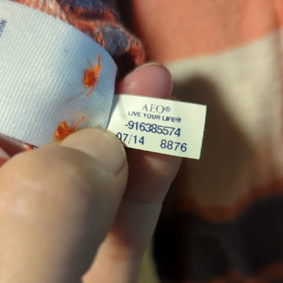 Stylish Plaid Button Down Shirt - Orange and Blue - Picture 9 of 9